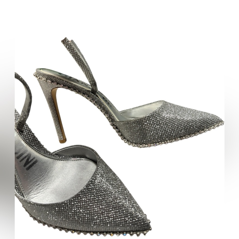 GIANNI BINI  gorgeous silver dress heels; EUC: Very elegant!